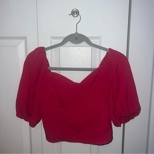 Abercrombie & Fitch Red Puff Sleeve Blouse *worn once